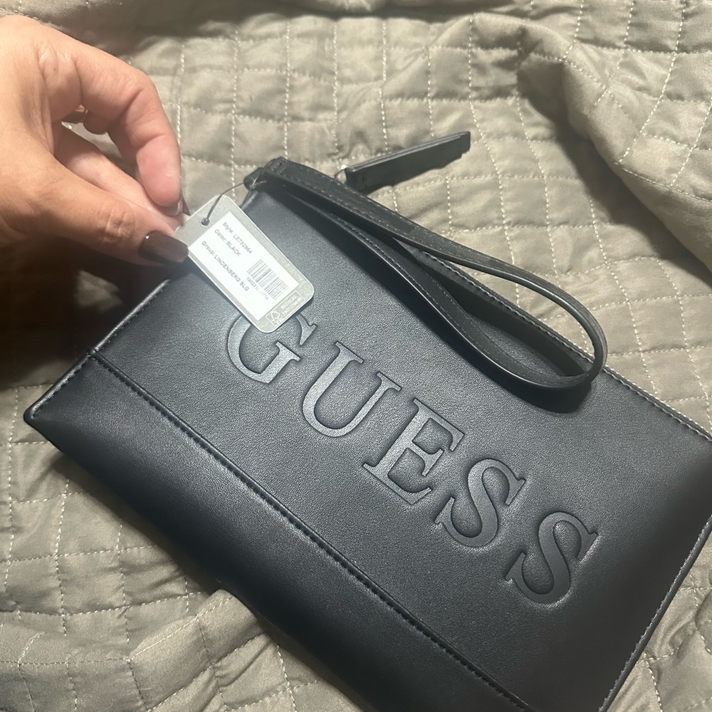 GUESS Black Wristlet Pouch